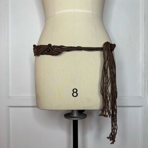 Brown macrame belt